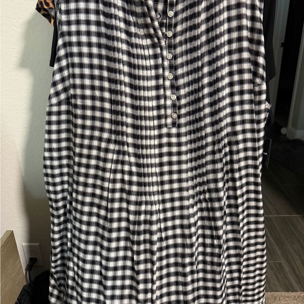 Sonoma Black and White Plaid Dress